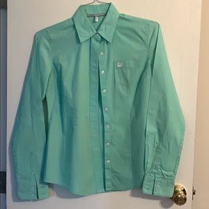 Women’s Teal Cinch Button Up
